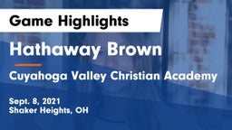 Hathaway Brown  vs Cuyahoga Valley Christian Academy  Game Highlights - Sept. 8, 2021