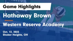 Hathaway Brown  vs Western Reserve Academy Game Highlights - Oct. 12, 2023