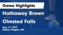 Hathaway Brown  vs Olmsted Falls  Game Highlights - Aug. 31, 2019