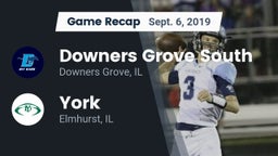 Recap: Downers Grove South  vs. York  2019