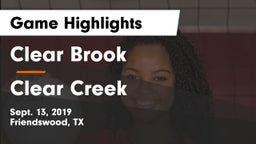 Clear Brook  vs Clear Creek  Game Highlights - Sept. 13, 2019