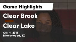 Clear Brook  vs Clear Lake  Game Highlights - Oct. 4, 2019