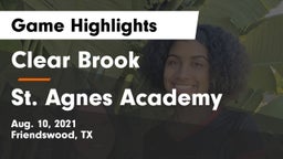 Clear Brook  vs St. Agnes Academy  Game Highlights - Aug. 10, 2021