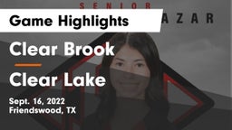 Clear Brook  vs Clear Lake  Game Highlights - Sept. 16, 2022