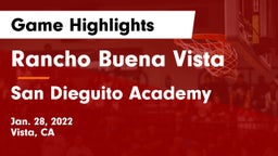 Rancho Buena Vista  vs San Dieguito Academy  Game Highlights - Jan. 28, 2022