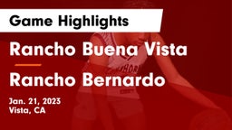 Rancho Buena Vista  vs Rancho Bernardo Game Highlights - Jan. 21, 2023