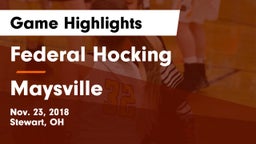 Federal Hocking  vs Maysville  Game Highlights - Nov. 23, 2018