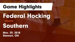 Federal Hocking  vs Southern  Game Highlights - Nov. 29, 2018