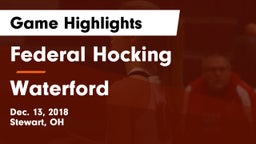 Federal Hocking  vs Waterford  Game Highlights - Dec. 13, 2018