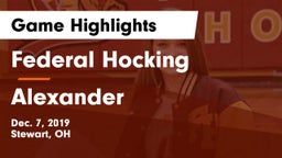 Federal Hocking  vs Alexander  Game Highlights - Dec. 7, 2019