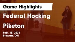 Federal Hocking  vs Piketon  Game Highlights - Feb. 13, 2021