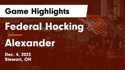 Federal Hocking  vs Alexander  Game Highlights - Dec. 4, 2023