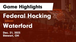 Federal Hocking  vs Waterford  Game Highlights - Dec. 21, 2023