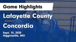 Lafayette County  vs Concordia  Game Highlights - Sept. 15, 2020