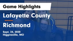 Lafayette County  vs Richmond  Game Highlights - Sept. 24, 2020