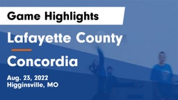 Lafayette County  vs Concordia  Game Highlights - Aug. 23, 2022