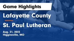 Lafayette County  vs St. Paul Lutheran  Game Highlights - Aug. 31, 2023