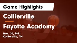 Collierville  vs Fayette Academy  Game Highlights - Nov. 20, 2021