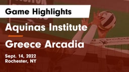 Aquinas Institute  vs Greece Arcadia  Game Highlights - Sept. 14, 2022