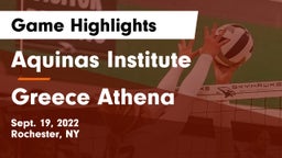 Aquinas Institute  vs Greece Athena  Game Highlights - Sept. 19, 2022