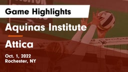 Aquinas Institute  vs Attica  Game Highlights - Oct. 1, 2022