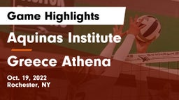 Aquinas Institute  vs Greece Athena  Game Highlights - Oct. 19, 2022