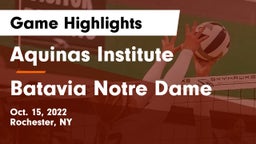 Aquinas Institute  vs Batavia Notre Dame  Game Highlights - Oct. 15, 2022