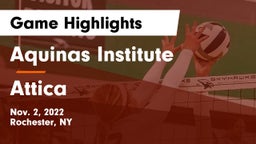 Aquinas Institute  vs Attica  Game Highlights - Nov. 2, 2022