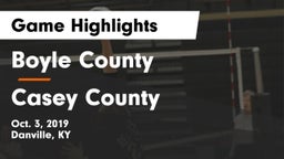 Boyle County  vs Casey County Game Highlights - Oct. 3, 2019