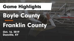 Boyle County  vs Franklin County  Game Highlights - Oct. 16, 2019