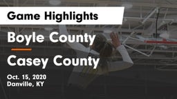 Boyle County  vs Casey County Game Highlights - Oct. 15, 2020