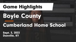 Boyle County  vs Cumberland Home School Game Highlights - Sept. 3, 2022