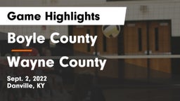 Boyle County  vs Wayne County  Game Highlights - Sept. 2, 2022