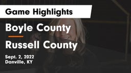 Boyle County  vs Russell County  Game Highlights - Sept. 2, 2022