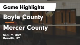 Boyle County  vs Mercer County  Game Highlights - Sept. 9, 2022