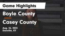 Boyle County  vs Casey County  Game Highlights - Aug. 26, 2023