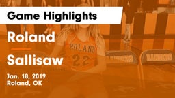 Roland  vs Sallisaw  Game Highlights - Jan. 18, 2019