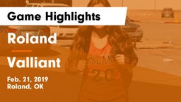 Roland  vs Valliant  Game Highlights - Feb. 21, 2019