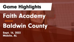 Faith Academy  vs Baldwin County Game Highlights - Sept. 16, 2022