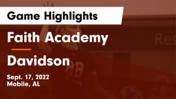 Faith Academy  vs Davidson Game Highlights - Sept. 17, 2022