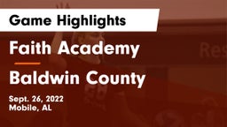 Faith Academy  vs Baldwin County  Game Highlights - Sept. 26, 2022