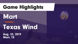 Mart  vs Texas Wind Game Highlights - Aug. 23, 2019