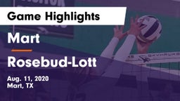 Mart  vs Rosebud-Lott  Game Highlights - Aug. 11, 2020