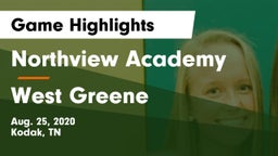 Northview Academy vs West Greene  Game Highlights - Aug. 25, 2020