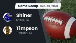 Recap: Shiner  vs. Timpson  2020