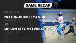 Recap: Paxton-Buckley-Loda  vs. Gibson City-Melvin-Sibley  2016