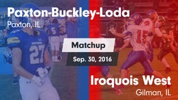 Matchup: Paxton-Buckley-Loda vs. Iroquois West  2016
