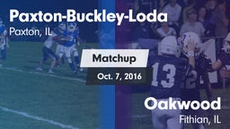 Matchup: Paxton-Buckley-Loda vs. Oakwood  2016