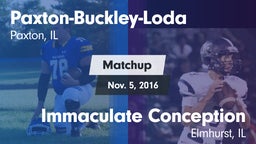 Matchup: Paxton-Buckley-Loda vs. Immaculate Conception  2016