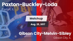 Matchup: Paxton-Buckley-Loda vs. Gibson City-Melvin-Sibley  2017